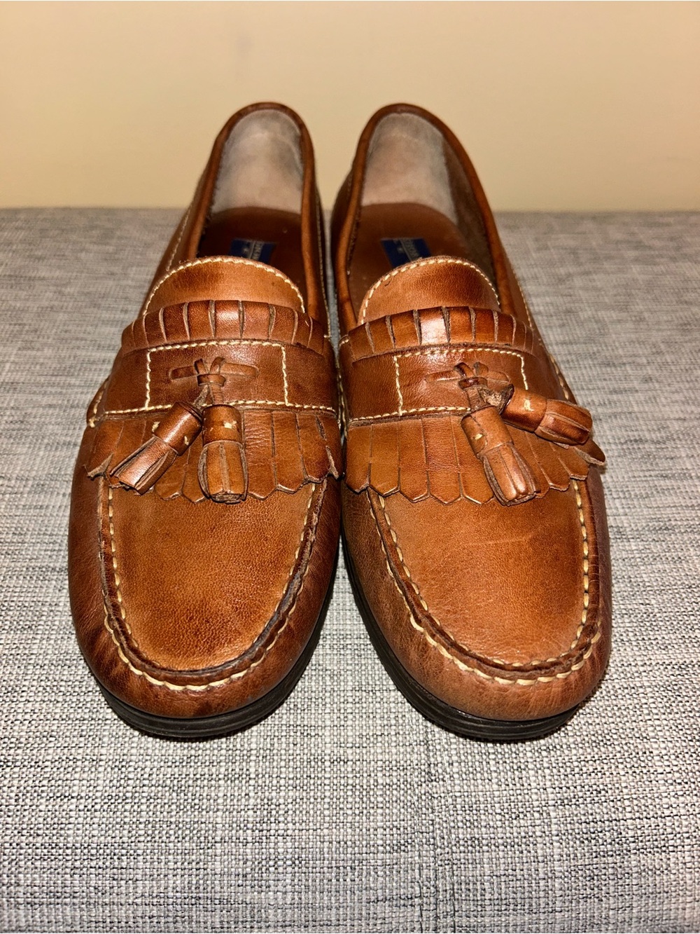 Giorgio Brutini Le Glove Brown Leather Kiltie Tassel Loafers Men’s 9